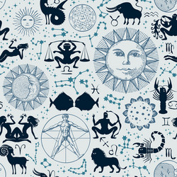 Celestial Zodiac Pattern Vector Image