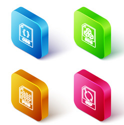 set isometric line css file document 3ds png vector image