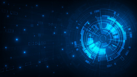 abstract digital tech circle technology with vector image