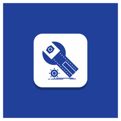 Blue round button for settings app installation vector