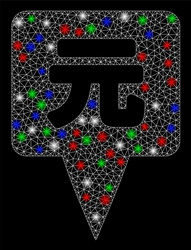 bright mesh wire frame yuan map pointer with light vector image
