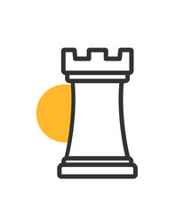 chess rook color icon vector