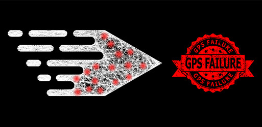 distress gps failure seal and bright web net vector image