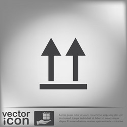fragile symbol arrow up logistic icon vector image