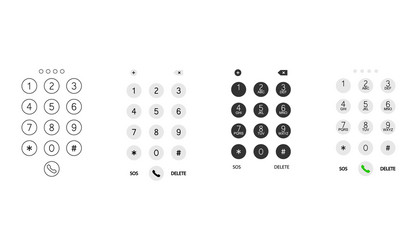 Keypad for phone keyboard template in touchscreen vector