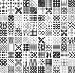 Monochrome Geometric Pattern Set vector image