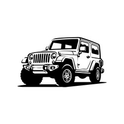 Single line drawing of tough 4x4 speed jeep wrangler car. Adventure offroad  rally vehicle transportation concept. One continuous line draw design Stock  Vector