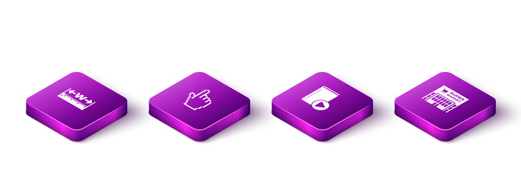 set isometric measuring height and length pixel vector image