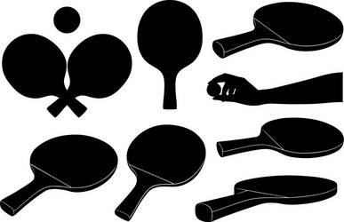 set of different ping pong rackets vector