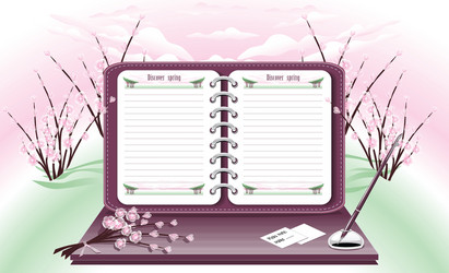 spring notebook vector