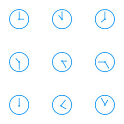 time and clock line icons linear icon set vector image