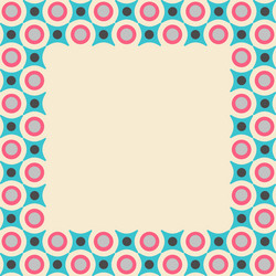 card frame with geometrical pattern in retro vector image