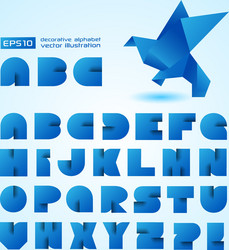 decorative alphabet with origami object vector