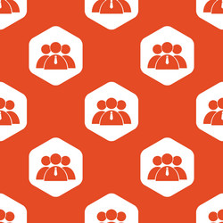 Orange hexagon user group pattern vector