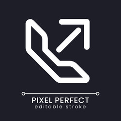 outgoing call pixel perfect white linear ui icon vector image