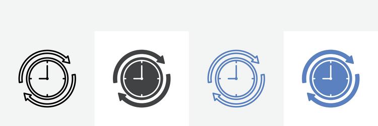 time loop icon set use for web ui or app vector image