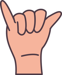 Y hand sign language line style icon design Vector Image
