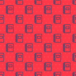 blue line notebook icon isolated seamless pattern vector image