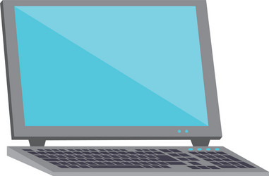 computer and keyboard device isolated vector image
