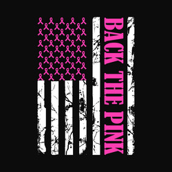 Pink Ribbon Sunflower Flag - Cancer Awareness Vector Image