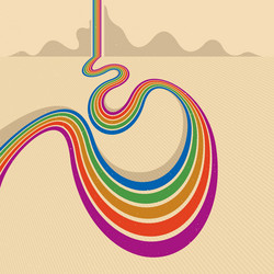 retro style abstract background with curve lines vector image