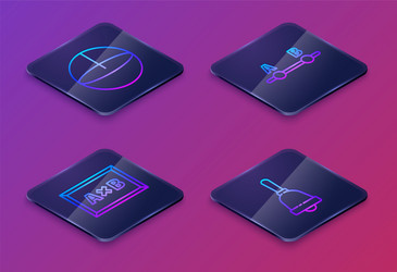 set isometric line calculator calculation test vector image