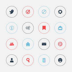 set of 16 editable web icons includes symbols vector image