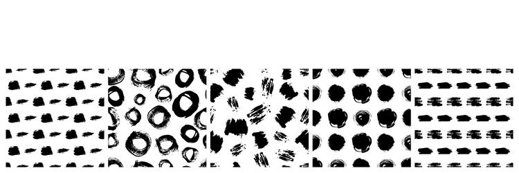 set of seamless patterns with scribble smears vector image