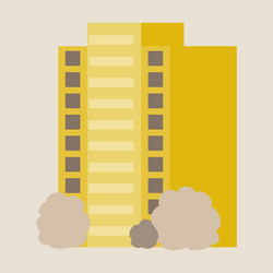 A modern multi-storey building with complex vector