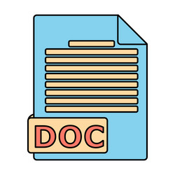 doc file icon document format symbol vector image
