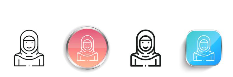 hijab icon thin linear regular and button style vector image