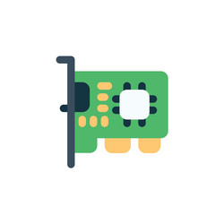 network card icon computer component flat vector image