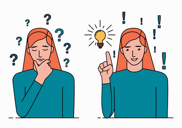problem solving concept a woman thinks about vector image