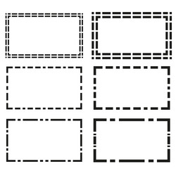 Rectangular dotted frames in sketch style brush vector