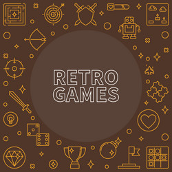 Retro games outline frame vector