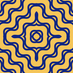 yellow and blue pattern with concentric lines vector image