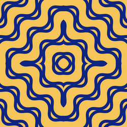 Yellow and blue pattern with concentric lines vector