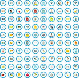 100 mail icons set flat style vector image