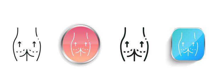 butt icon thin linear regular and button style vector image