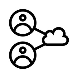 cloud computing icon outline style design vector image