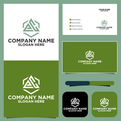 ec logo monogram with triangle and hexagon modern vector image