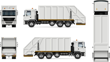 Green garbage truck Royalty Free Vector Image - VectorStock