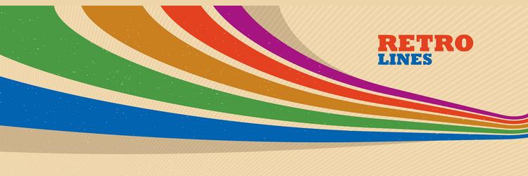 retro style abstract background with curve lines vector image