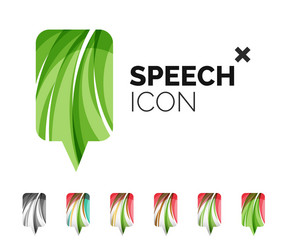 set of abstract speech bubble and cloud icons vector image