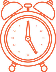 Alarm clock wake on white background vector