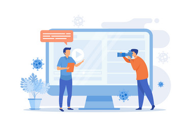 blogger streaming in self-isolation concept vector image