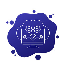 cloud computing saas icon line vector image
