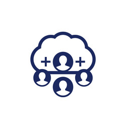 Collect user data in a cloud icon vector