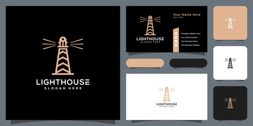 minimalist line abstract lighthouse logo design Vector Image