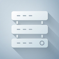paper cut server data web hosting icon isolated vector image